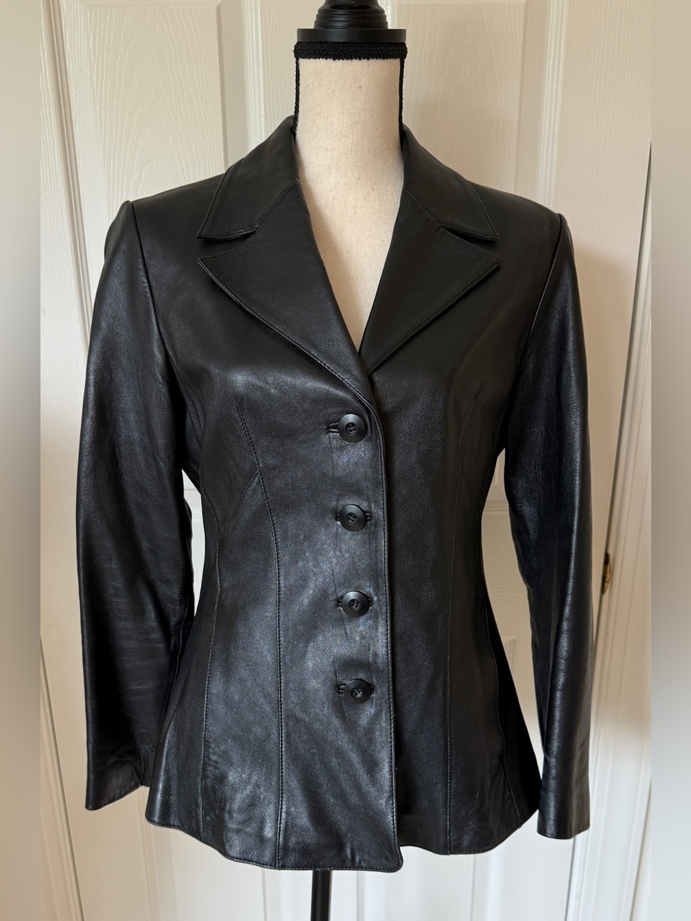 Wilson’s Maxima Vintage Y2K Black Leather Jacket Blazer M  *EUC*